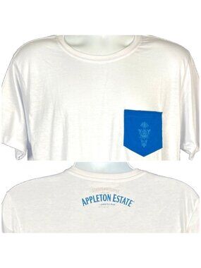 Appleton Estate Rum Mens Pocket T-Shirt size XL/ Large Fit 43x28 Promo Jamaica